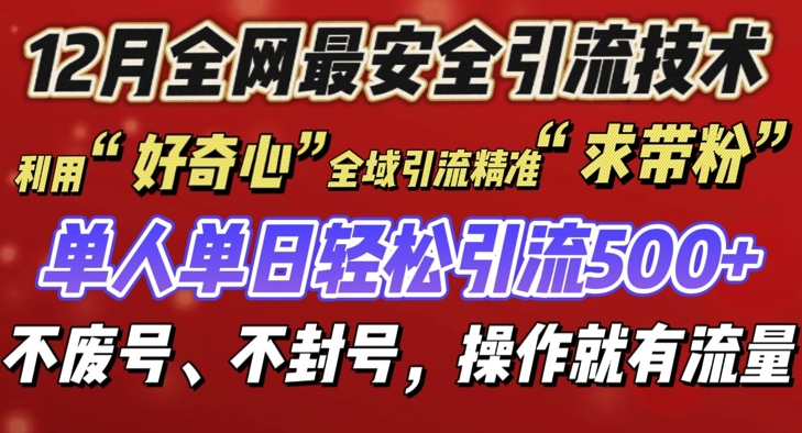 12 月份全网最安全引流创业粉技术来袭，不封号不废号，有操作就有流量 - 猫抓网赚-猫抓网赚