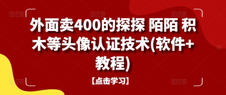 外面卖400的探探 陌陌 积木等头像认证技术(软件+教程) - 猫抓网赚-猫抓网赚